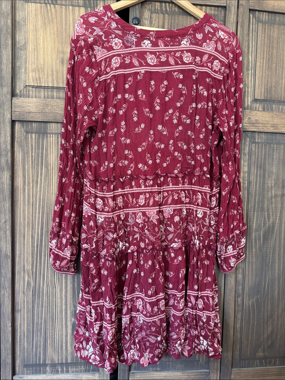 Knox Rose Floral Tunic Dress in Burgundy - Picture 3 of 4